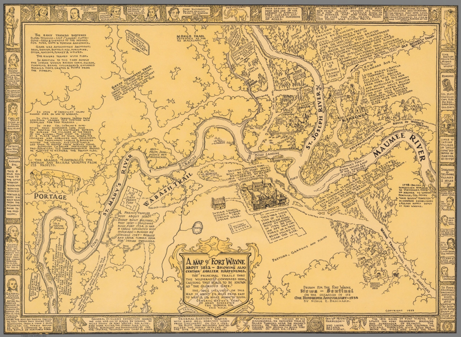 A map of Fort Wayne about 1812 : showing also certain earlier