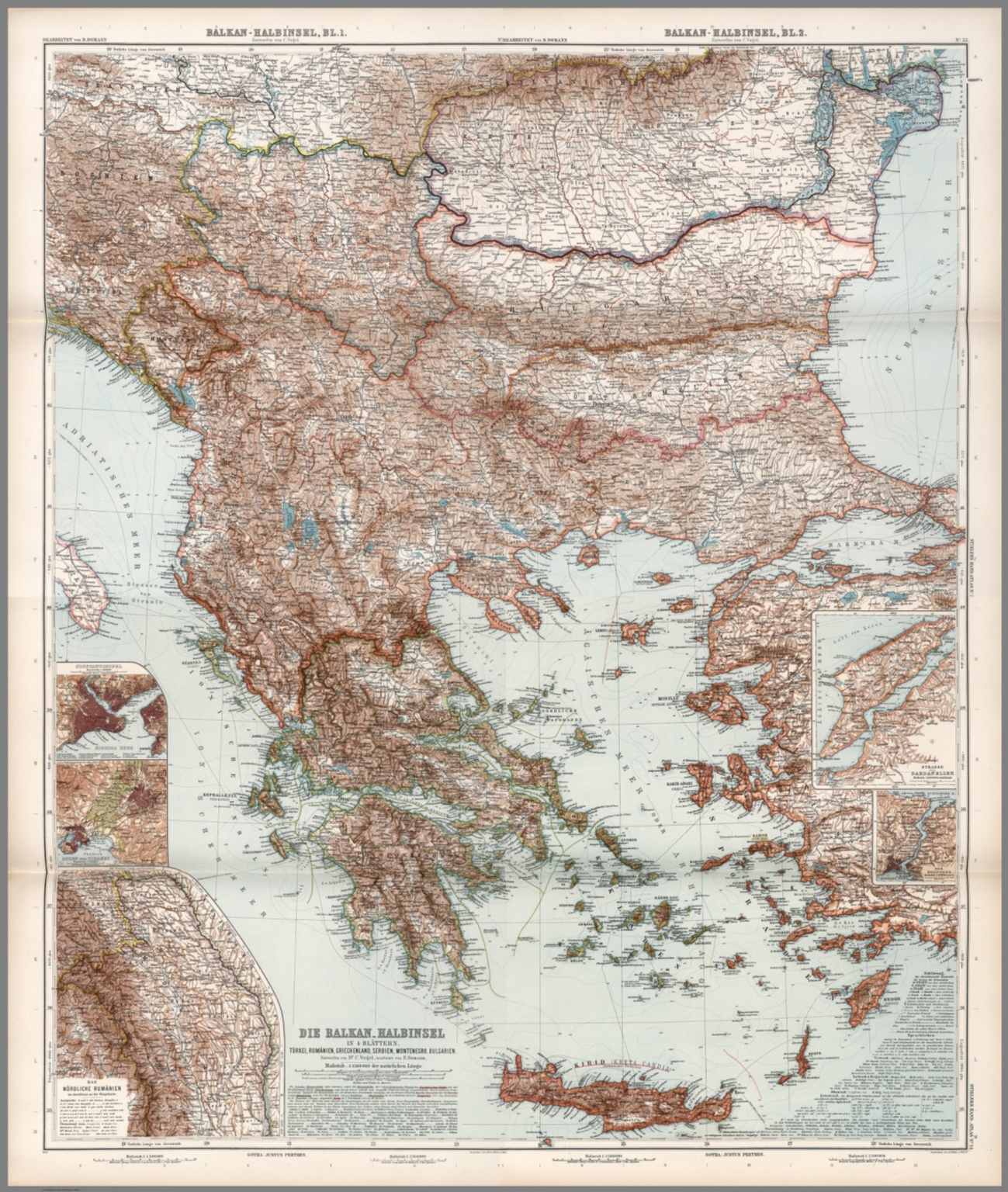 Composite Map: 51-54. Balkan-Halbinsel In 4 Blaettern. - David Rumsey ...