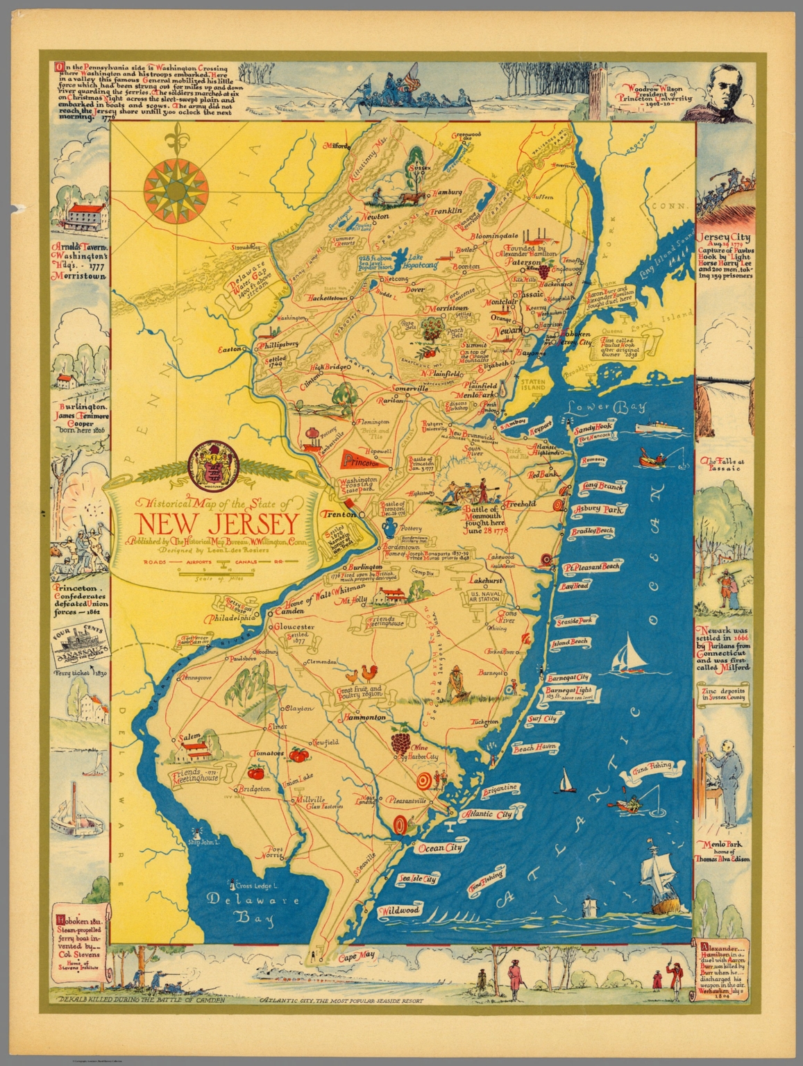 Historical map of the state of New Jersey David Rumsey Historical Map