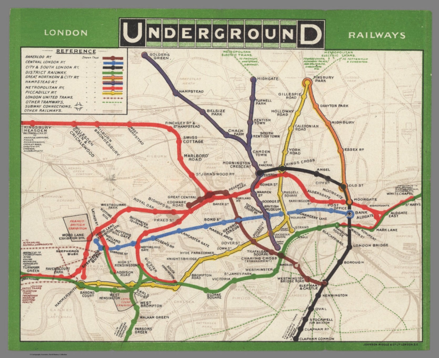 London Underground Railways. Johnson Riddle & Co. Ltd - David Rumsey 