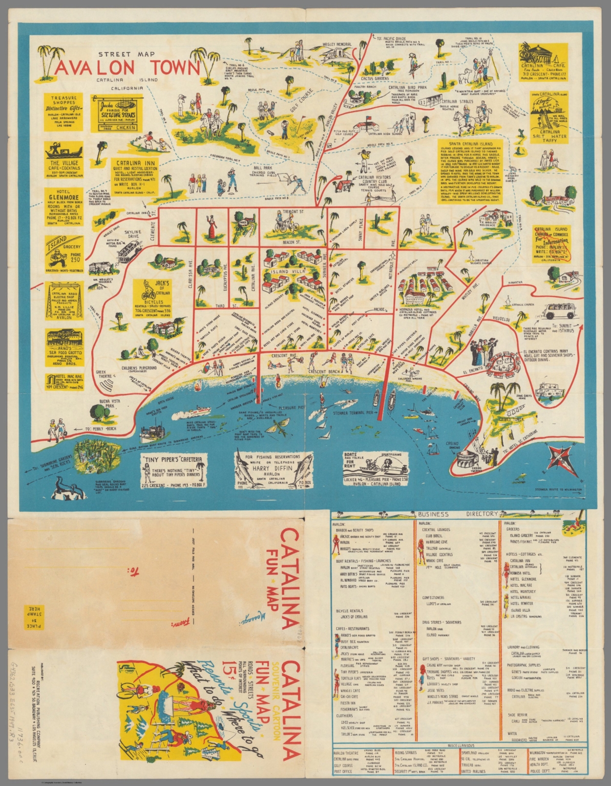 Catalina Island Map Avalon Street Map : Avalon Town Catalina Island California - David Rumsey  Historical Map Collection