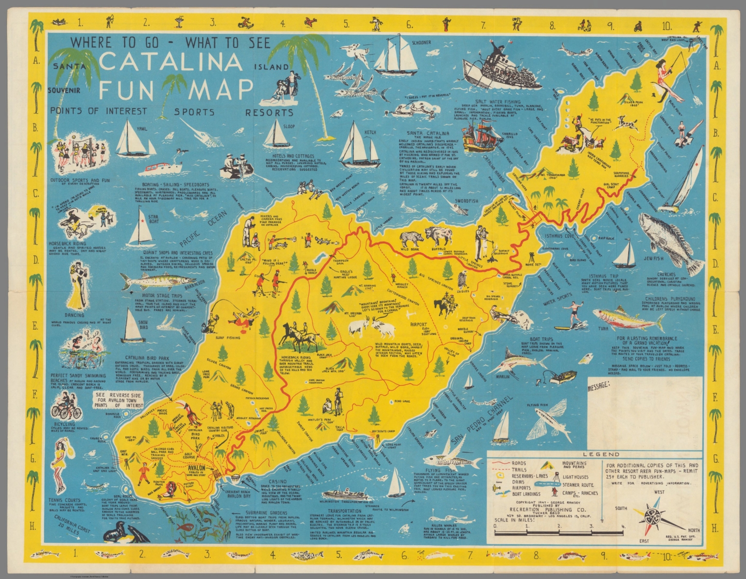 Where to go - What to see Santa Catalina Island fun map - David Rumsey ...
