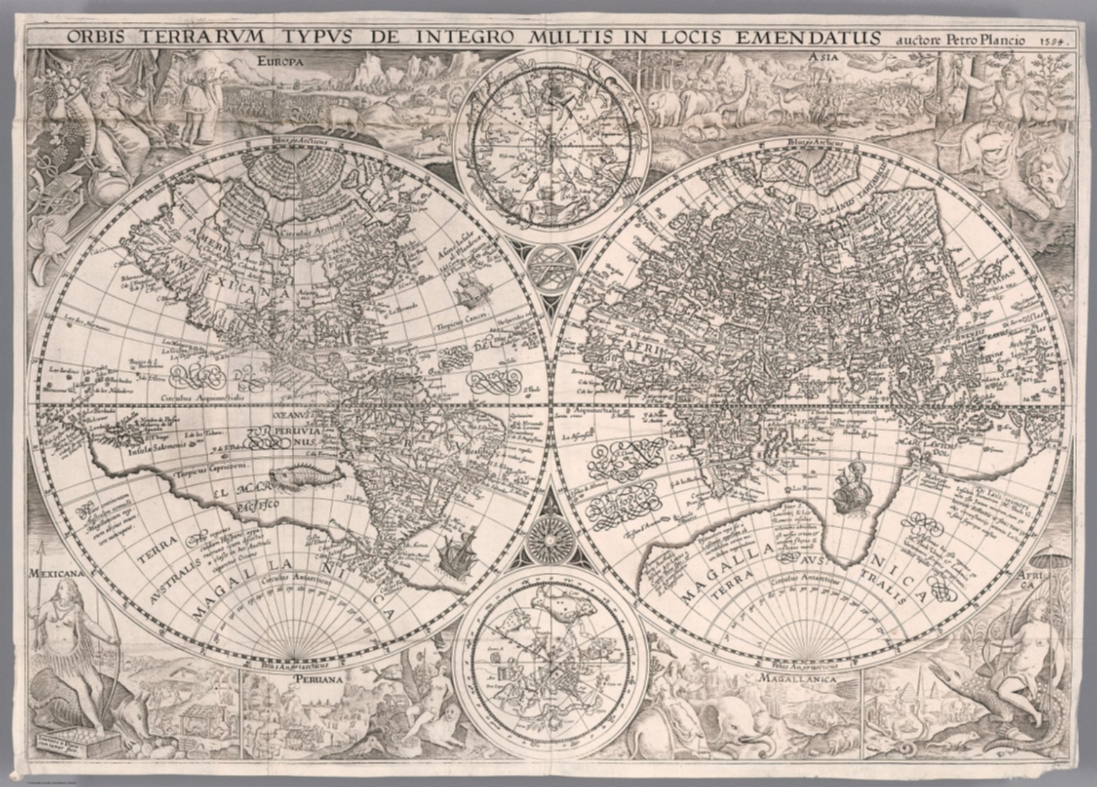 Orbis Terrarum Typus de Integro Multis in Locis Emendatus. Carte ...