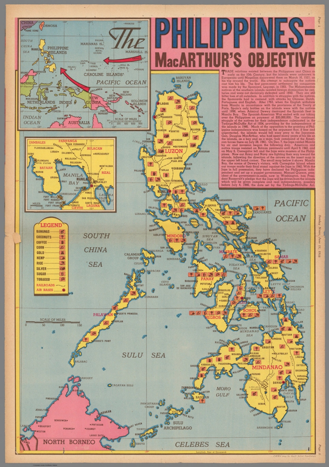 The Philippines - MacArthur's Objective. June 11, 1944. - David Rumsey ...