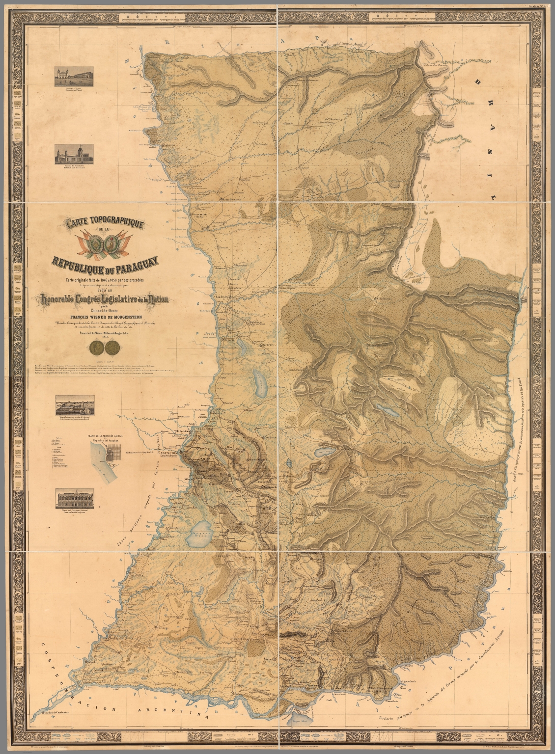 Composite Map: Carte Topographique de la Republique du Paraguay ...