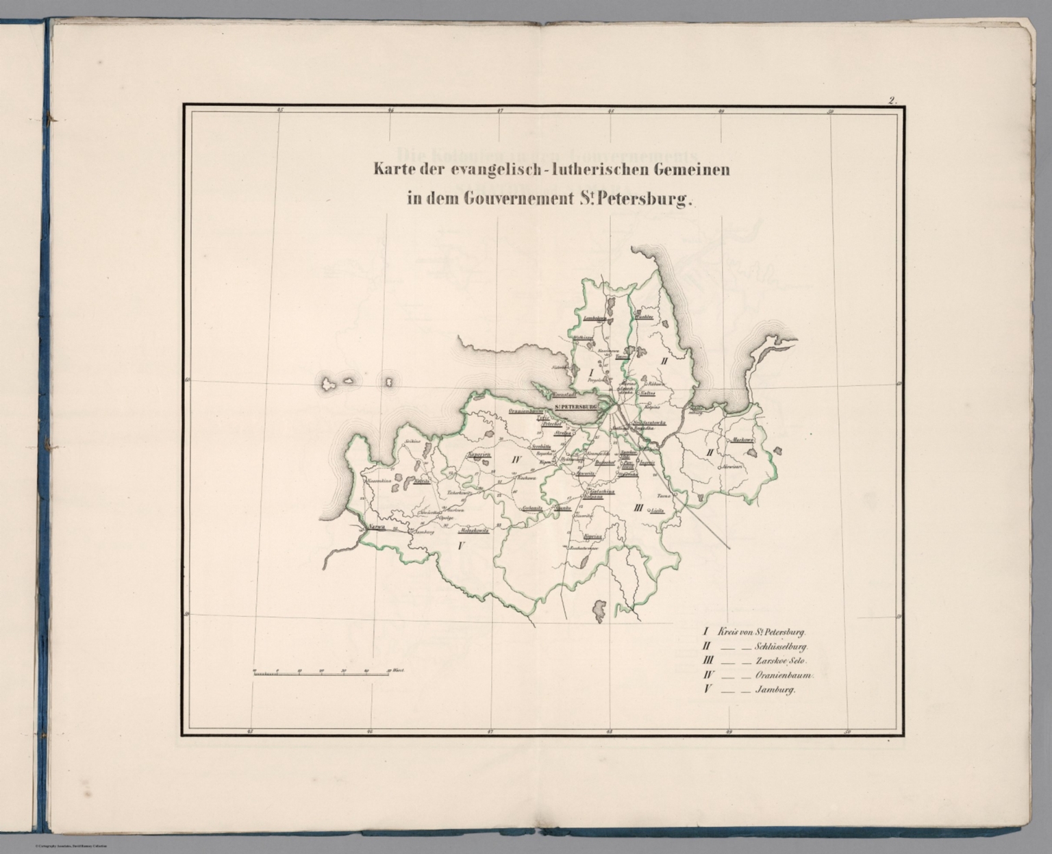 Karte des evangelisch - lutherischen Gemeinen in dem Gouvernement St