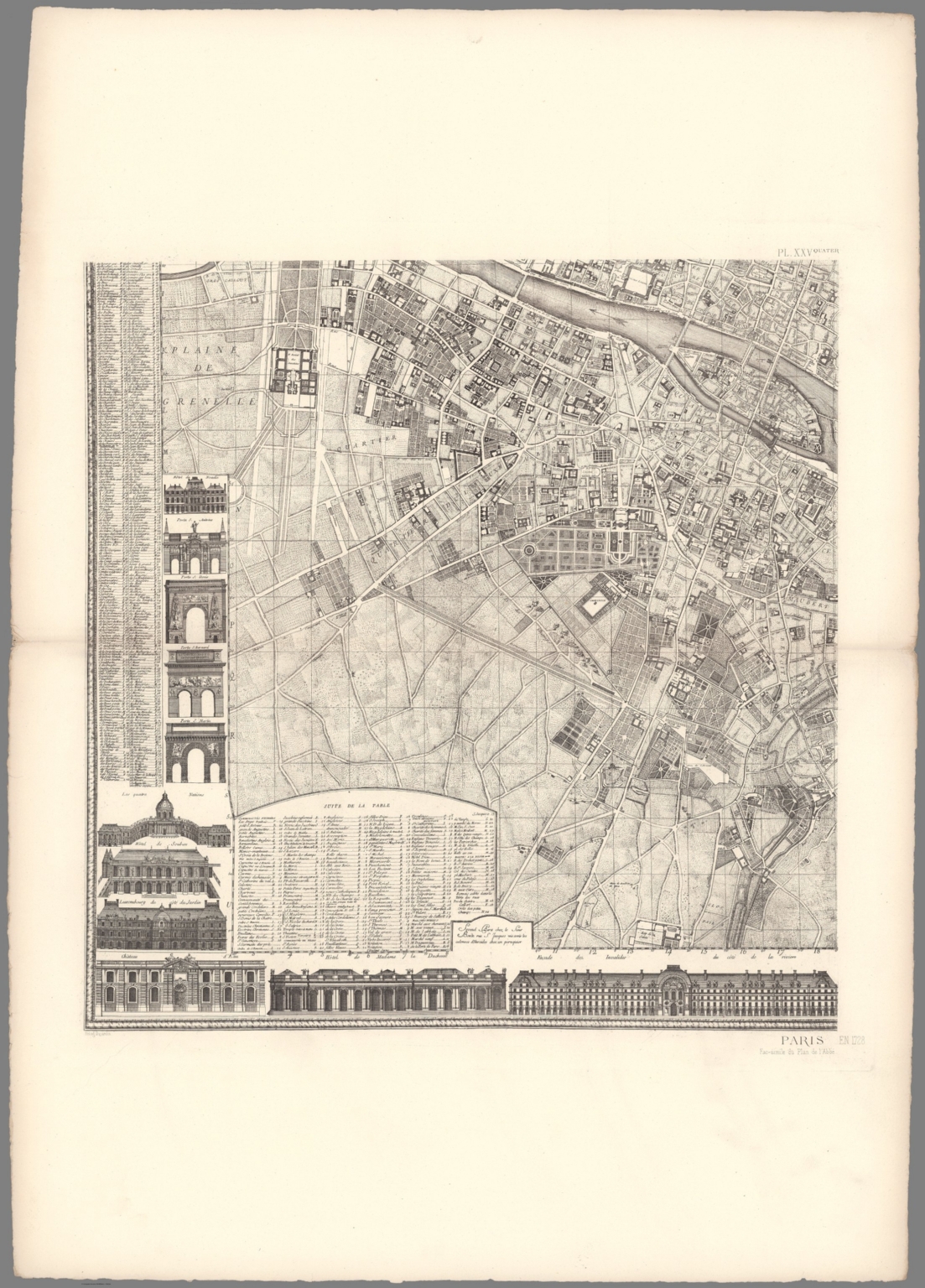 Pl. XXV quater. Paris en 1728. - David Rumsey Historical Map Collection