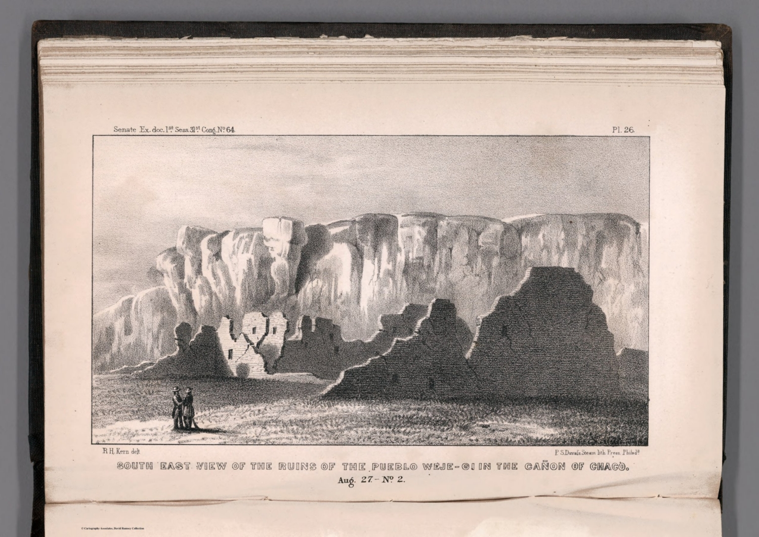 South East View Of The Ruins Of The Pueblo Weje Gi On The Canon Of Chaco No 2 David Rumsey 