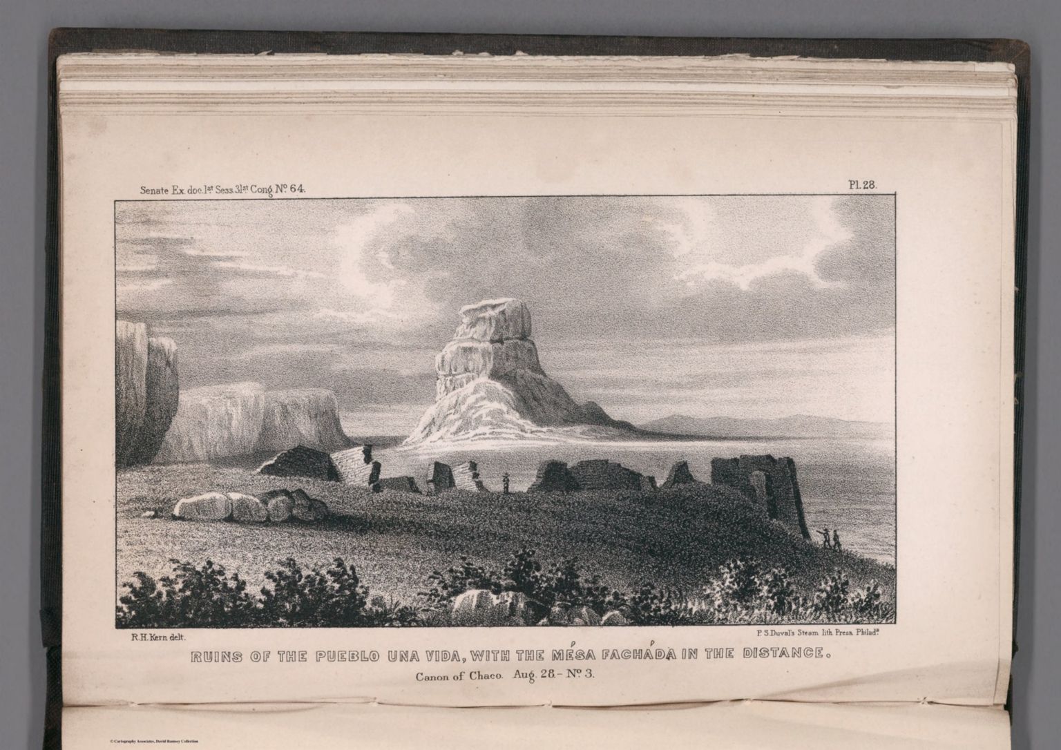 Ruins Of The Publo Una Vida Canon Of Chaco No 3 David Rumsey Historical Map Collection