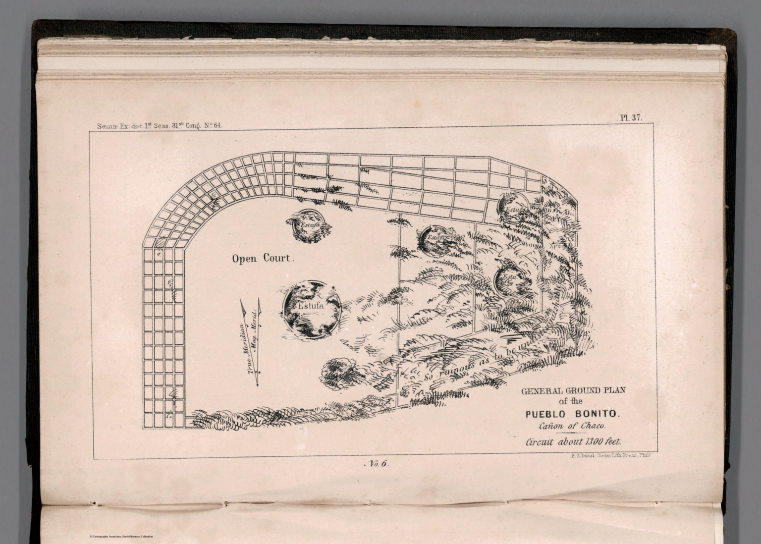 General Ground Plan Of The Pueblo Bonito Canon Of Chaco No 6 David Rumsey Historical Map 