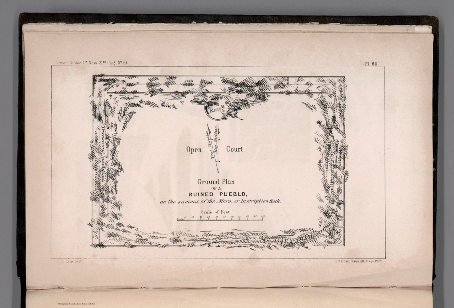 Ground Plan Of A Ruined Pueblo On The Summit Of The Moro Or Inscription Rock David Rumsey 