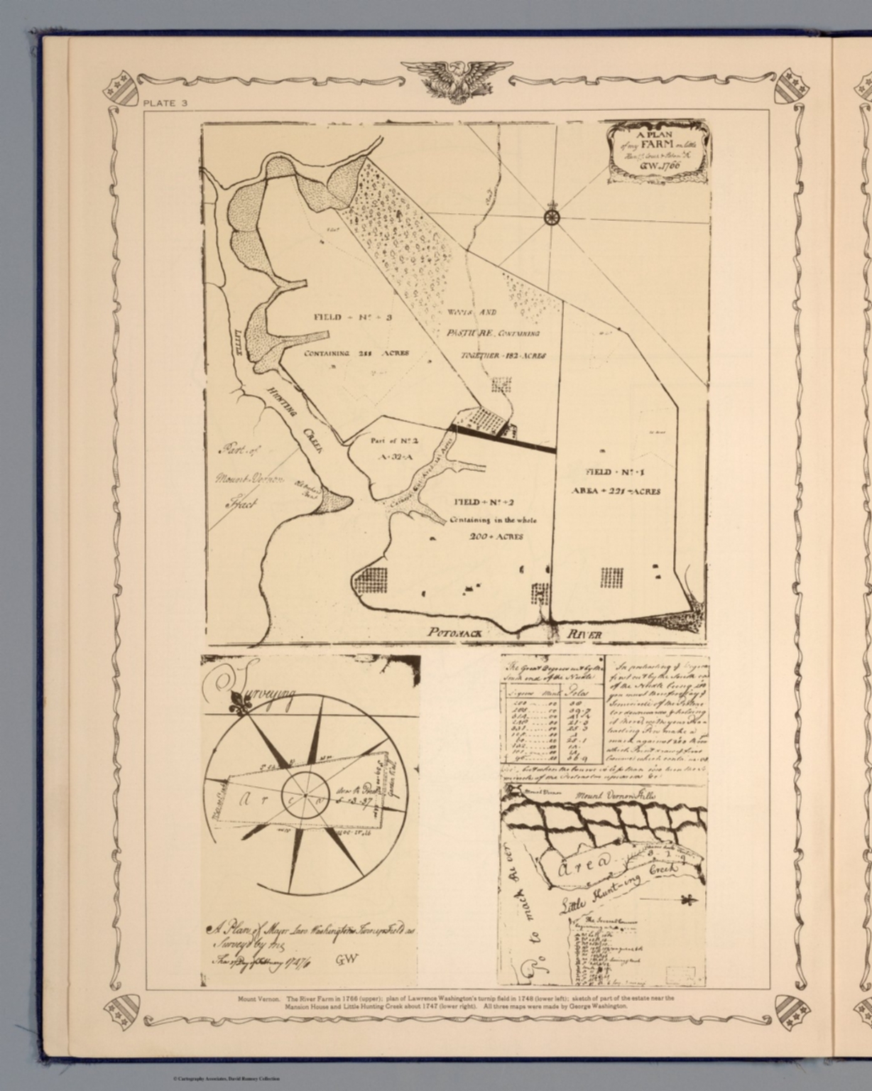 Mount Vernon. The River Farm in 1766 David Rumsey Historical Map