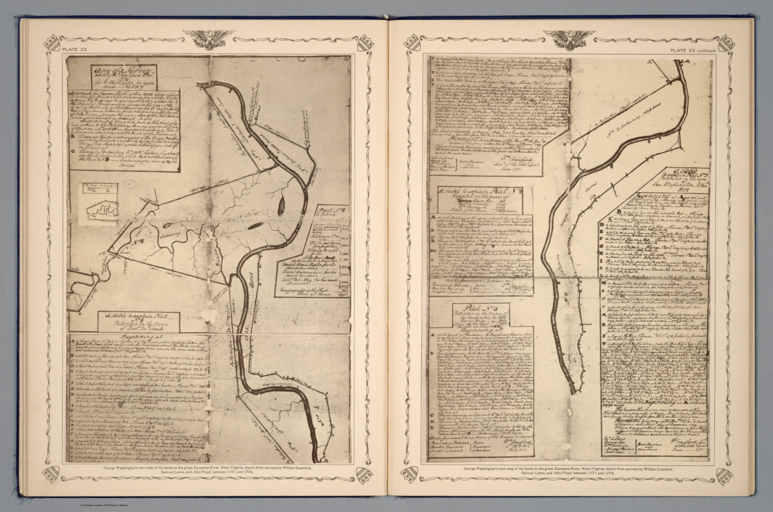 Washington's own map of his lands on the great Kanawha River