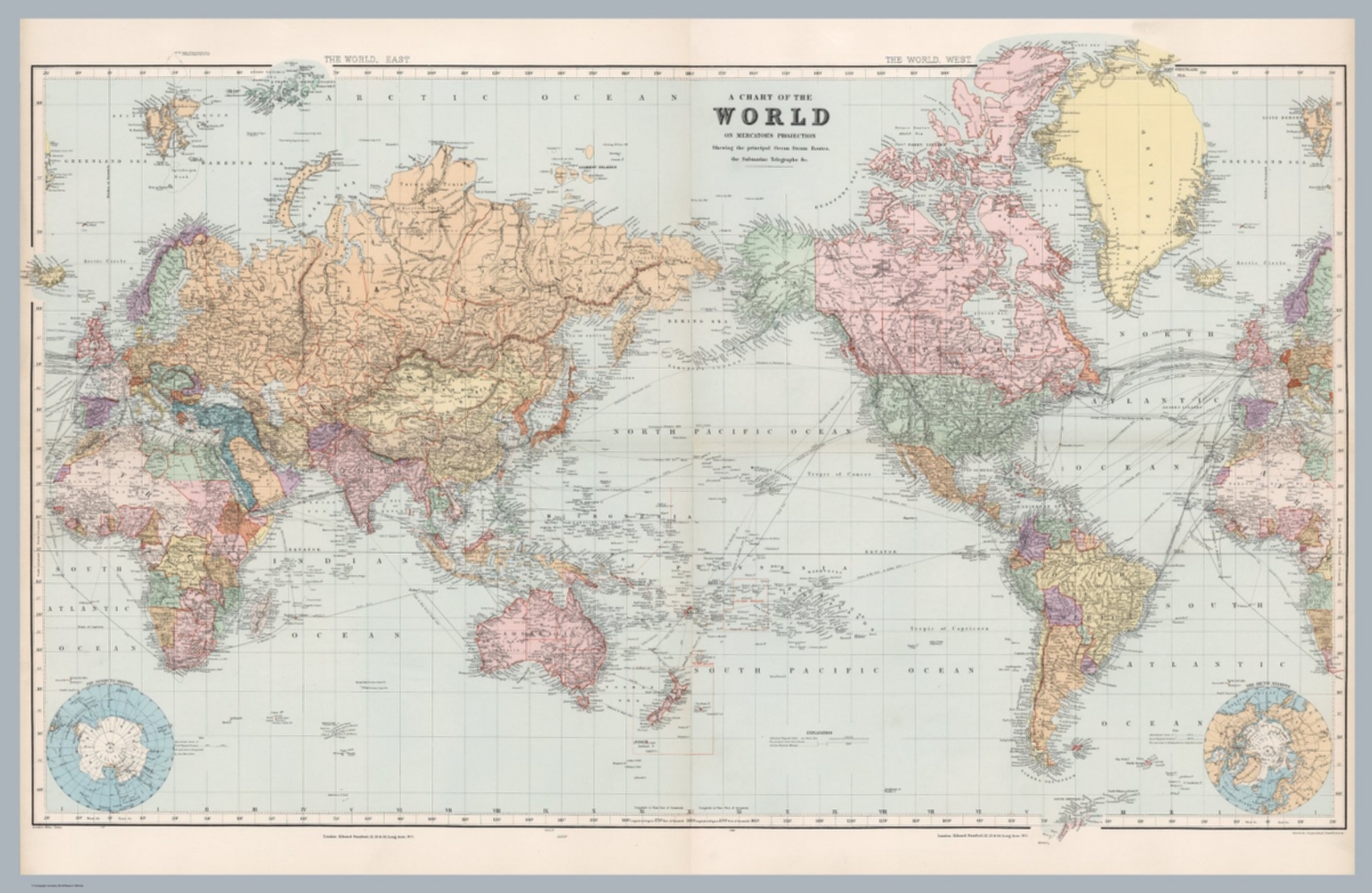 Composite: World on Mercator's projection. - David Rumsey Historical ...