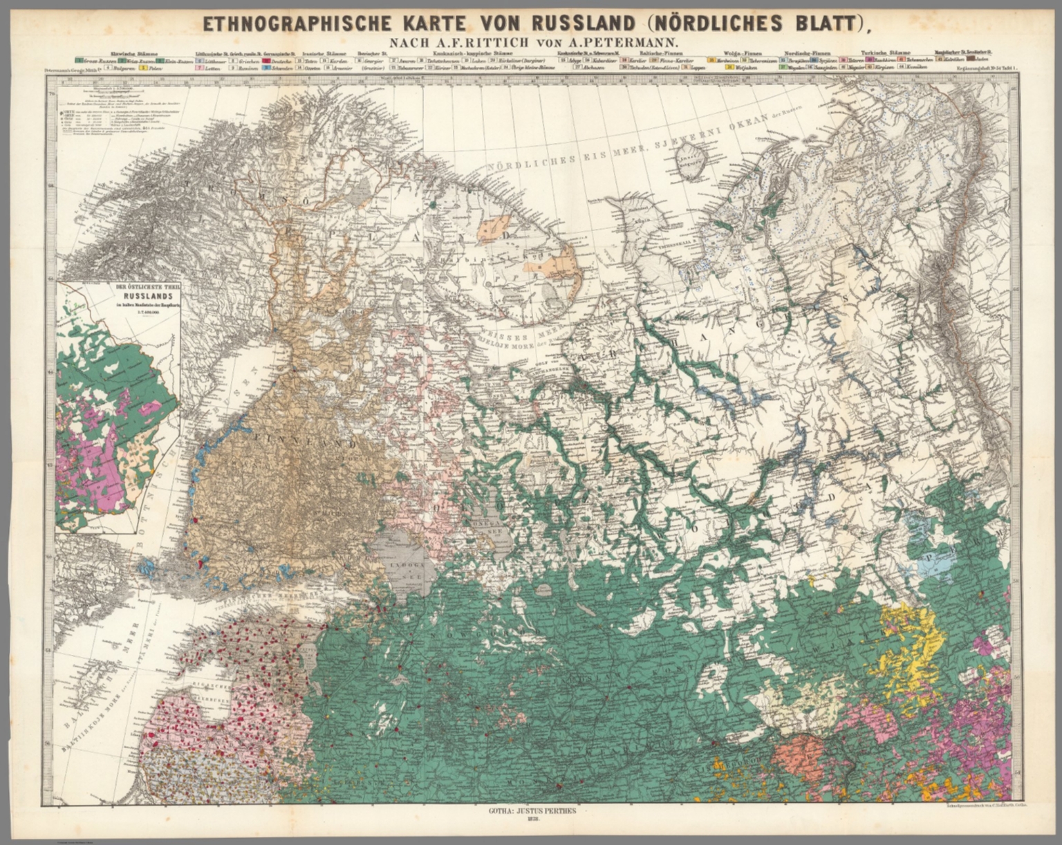 Ethnographische Karte von Russland (Nordliches Blatt) - David Rumsey