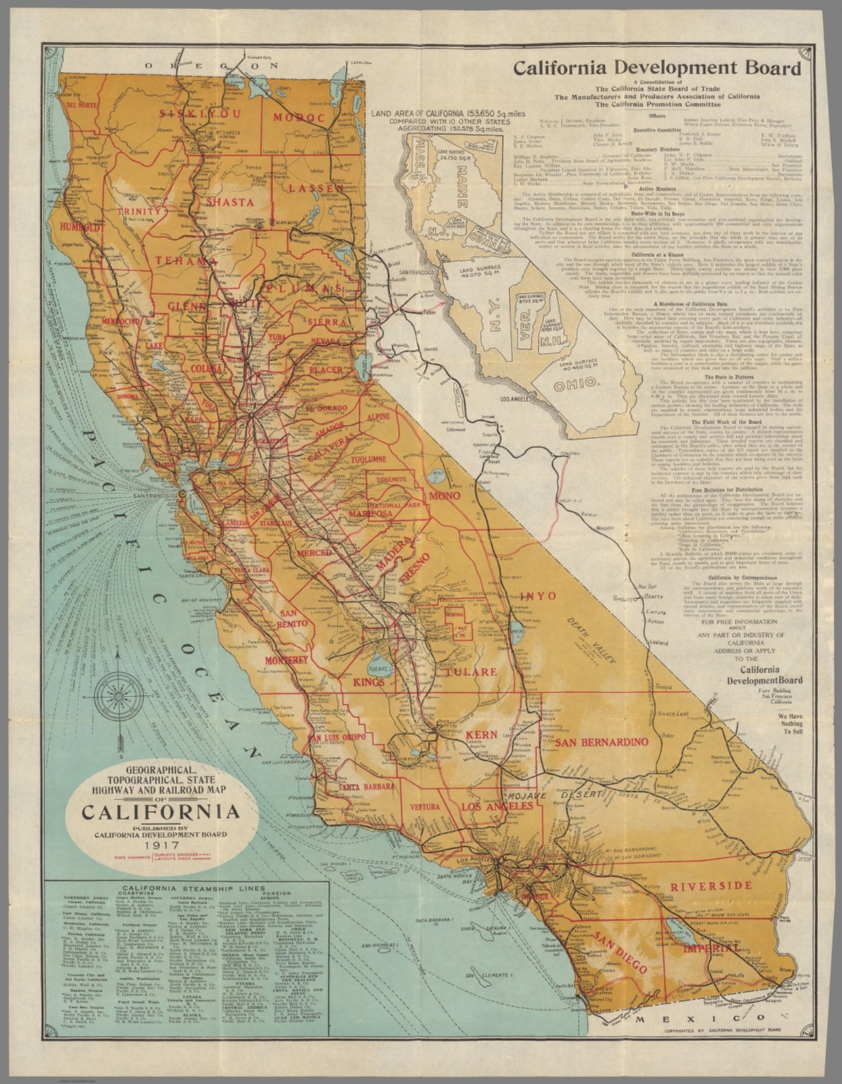 California Highway And Railroad Map - David Rumsey Historical Map ...