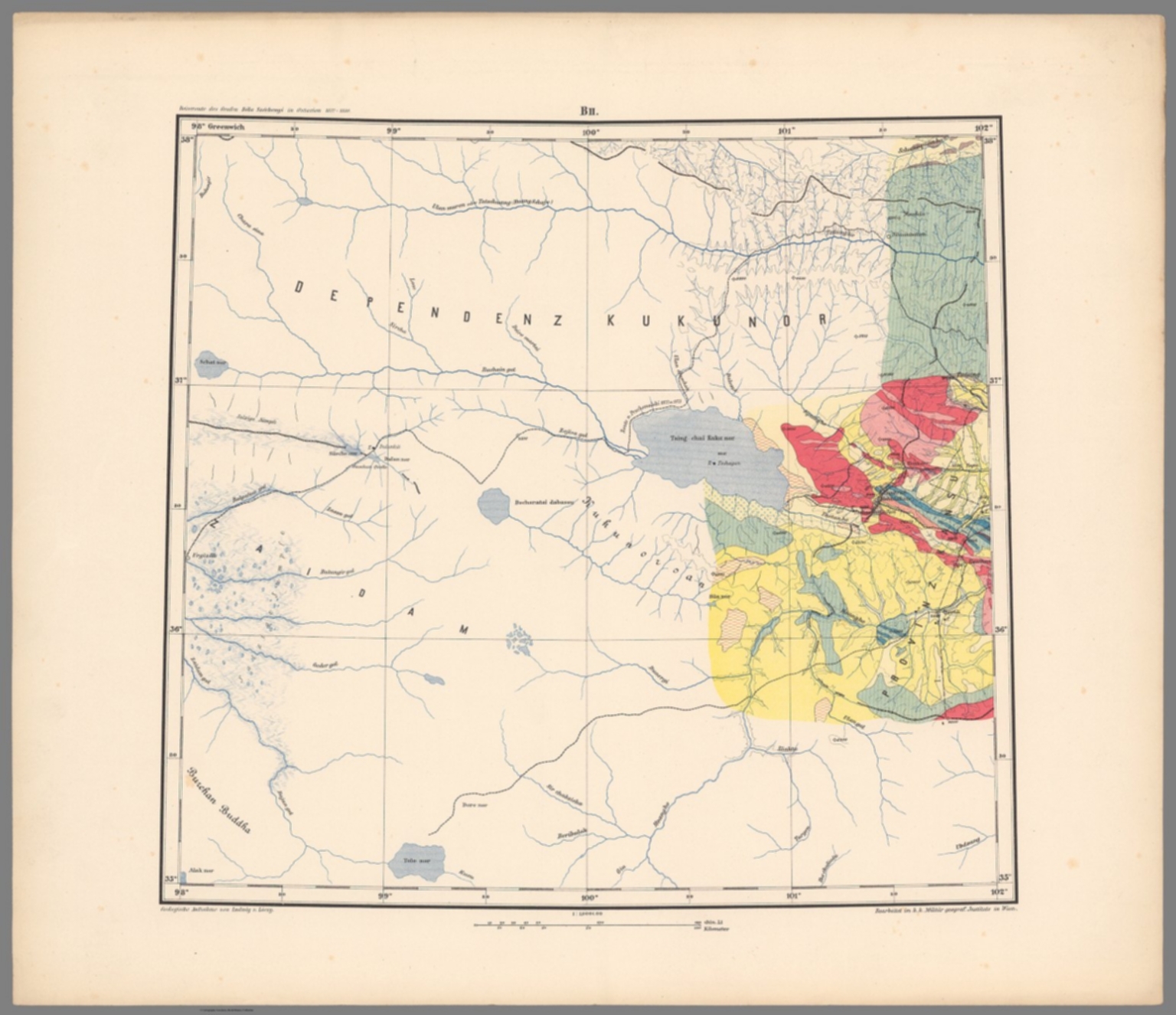 B. II: Geological Map. Dependenz Kukunor - David Rumsey Historical Map ...