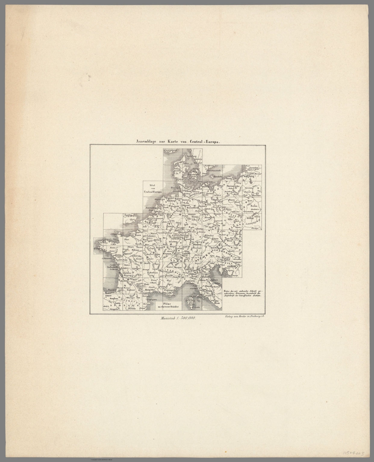 Index Page: Assemblage zur Karte von Central - Europe. Masstab 1: ...