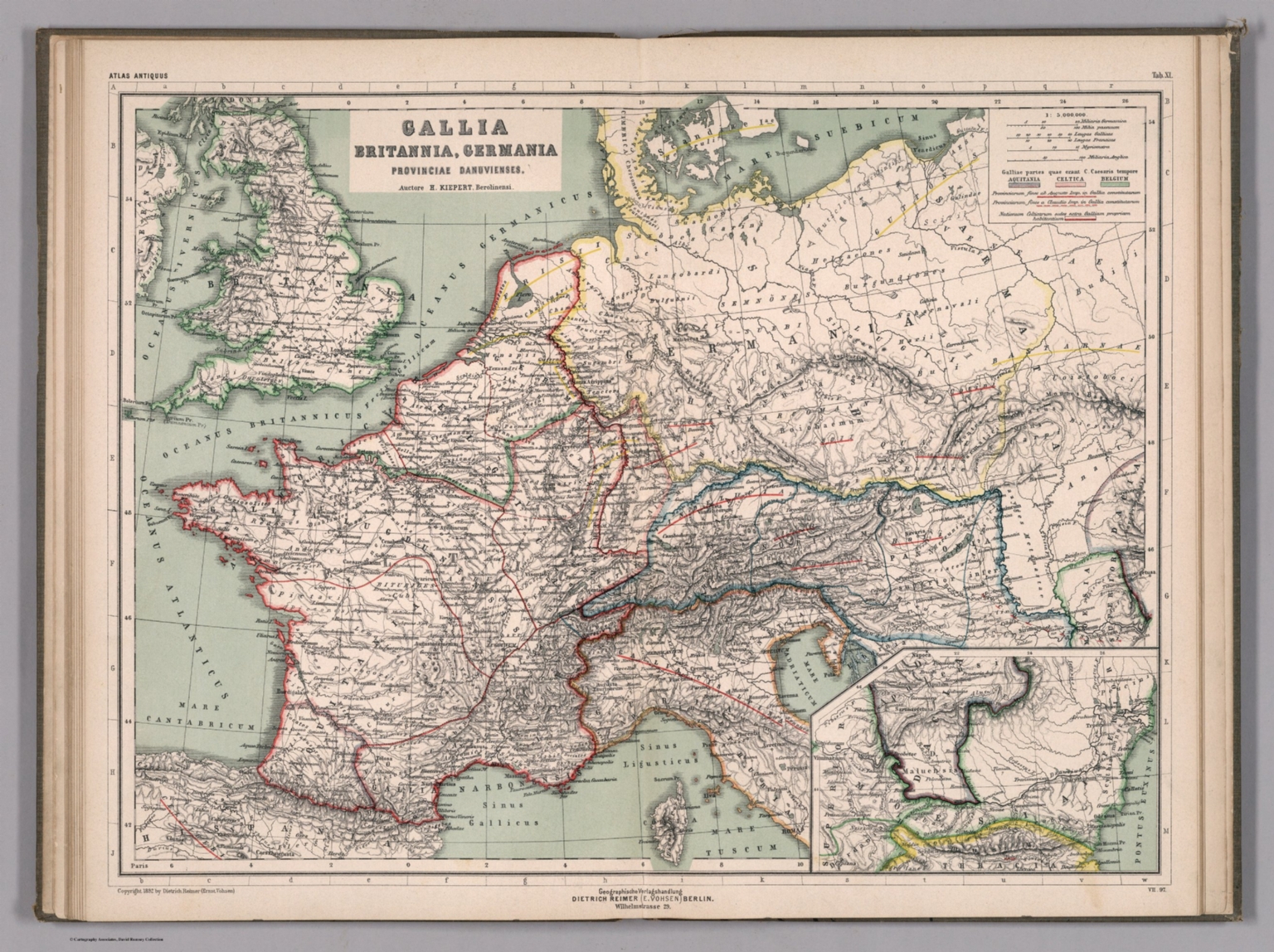 Tab. XI.Gallia, Britannia, Germania David Rumsey Historical Map