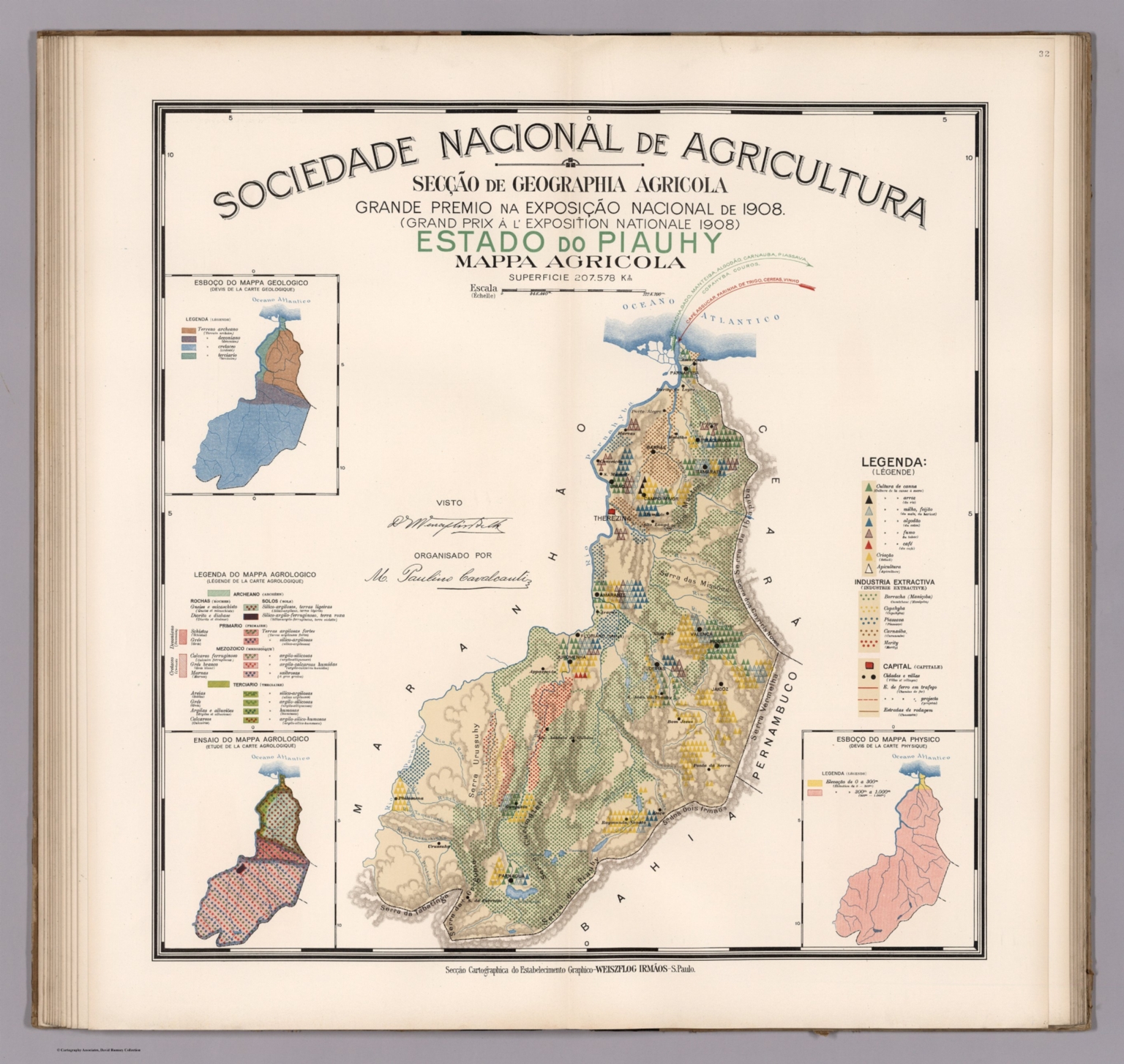 Estado Do Piauhy Mappa Agricola David Rumsey Historical Map Collection 5785