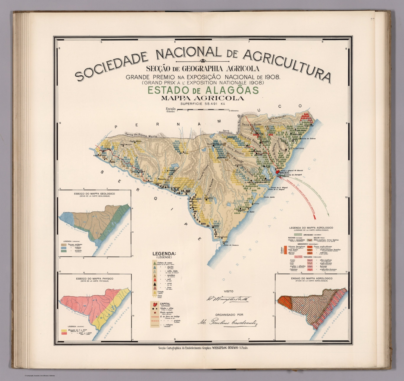 Estado De Alagoas Mappa Agricola David Rumsey Historical Map Collection 8900