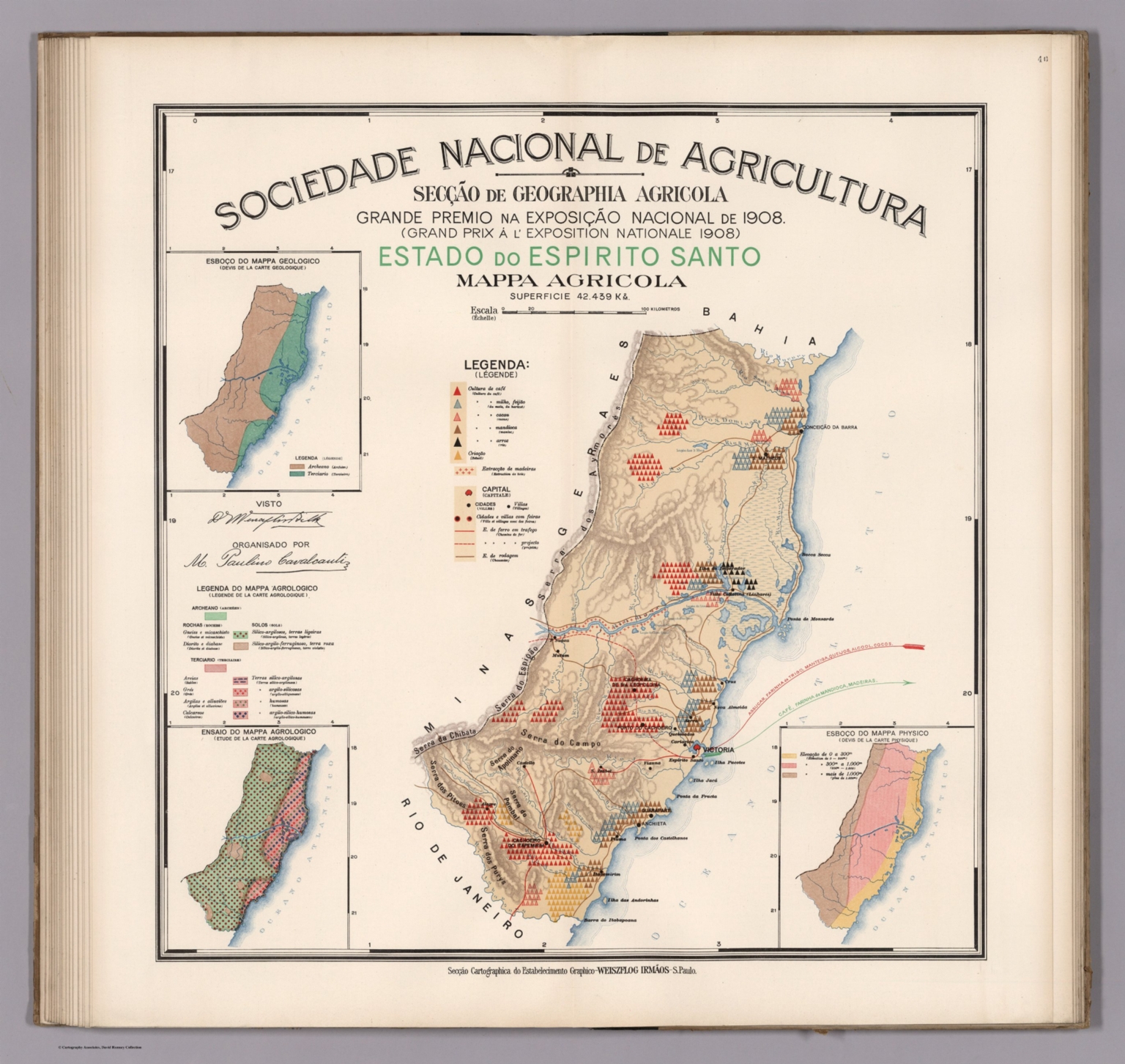 Estado Do Espirito Santo Mappa Agricola David Rumsey Historical Map Collection 3779