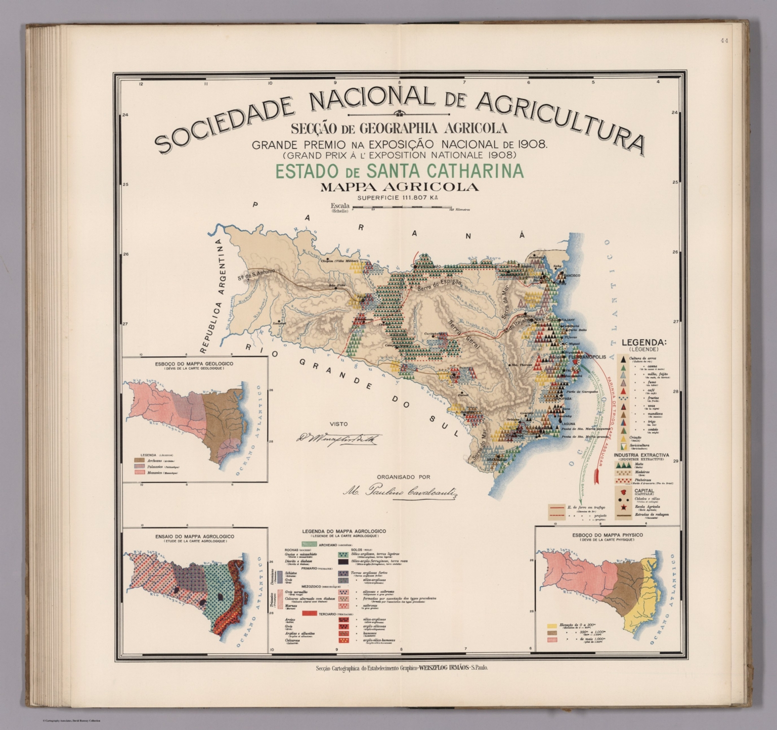 Estado De Santa Catharina Mappa Agricola David Rumsey Historical Map Collection 0158