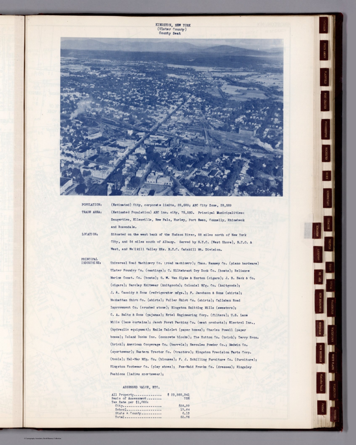 Text Kingston (New York). David Rumsey Historical Map Collection