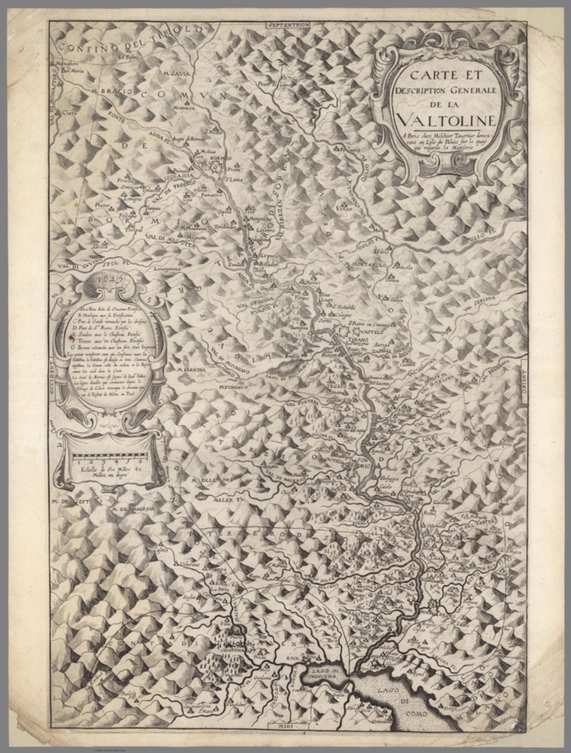 Carte Et Description Generale De La Valtoline David Rumsey Historical Map Collection