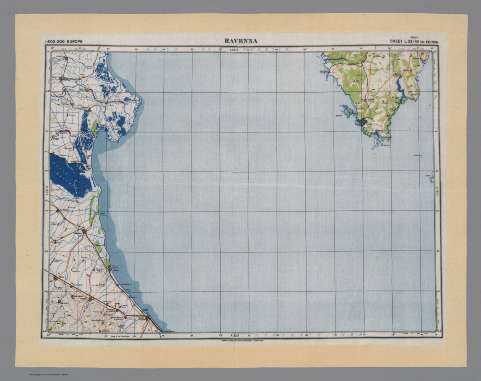 Ravenna. Sheet L 33/10 1st. Edition David Rumsey Historical Map