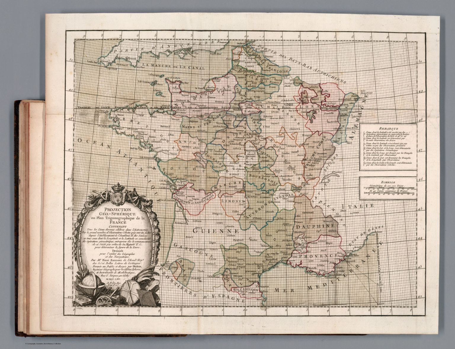 Projection geo-spherique ou plan trigonographique de la France - David ...