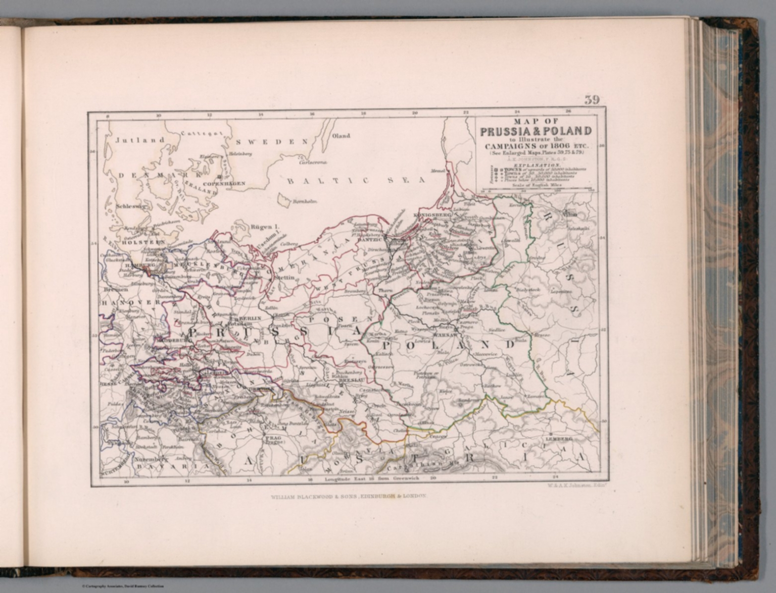 Map Of Prussia & Poland To Illustrate The Campaigns Of 1806 Etc ...