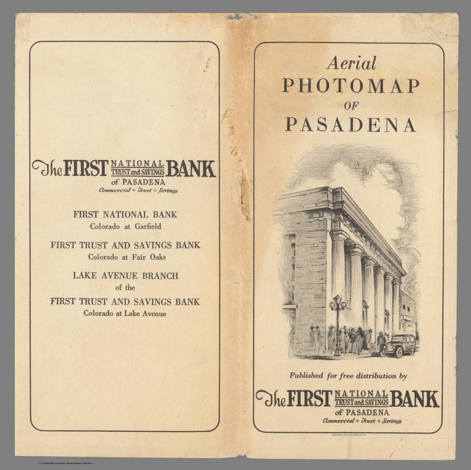 Covers Aerial Photomap Of Pasadena David Rumsey Historical Map