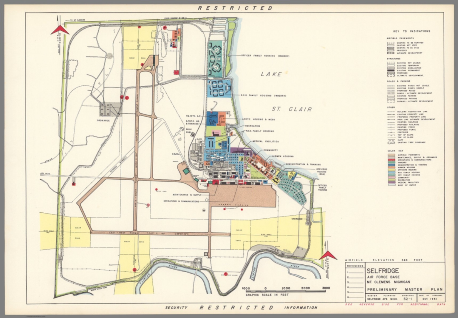 Selfridge Air Fore Base Mt. Clemens Michigan Preliminary master plan David Rumsey