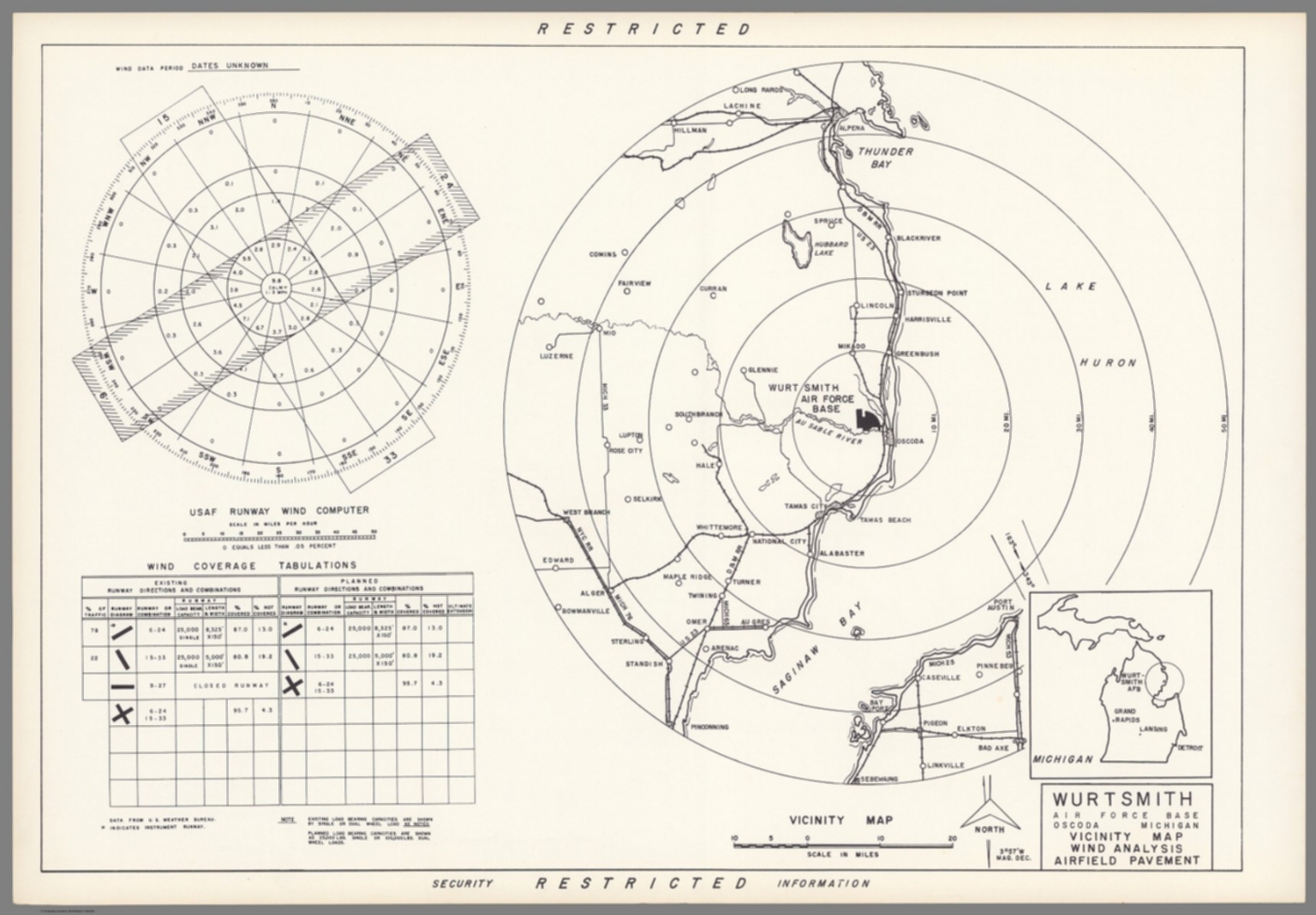 Wurtsmith Air Force Base Oscoda Michigan Vicinity map David