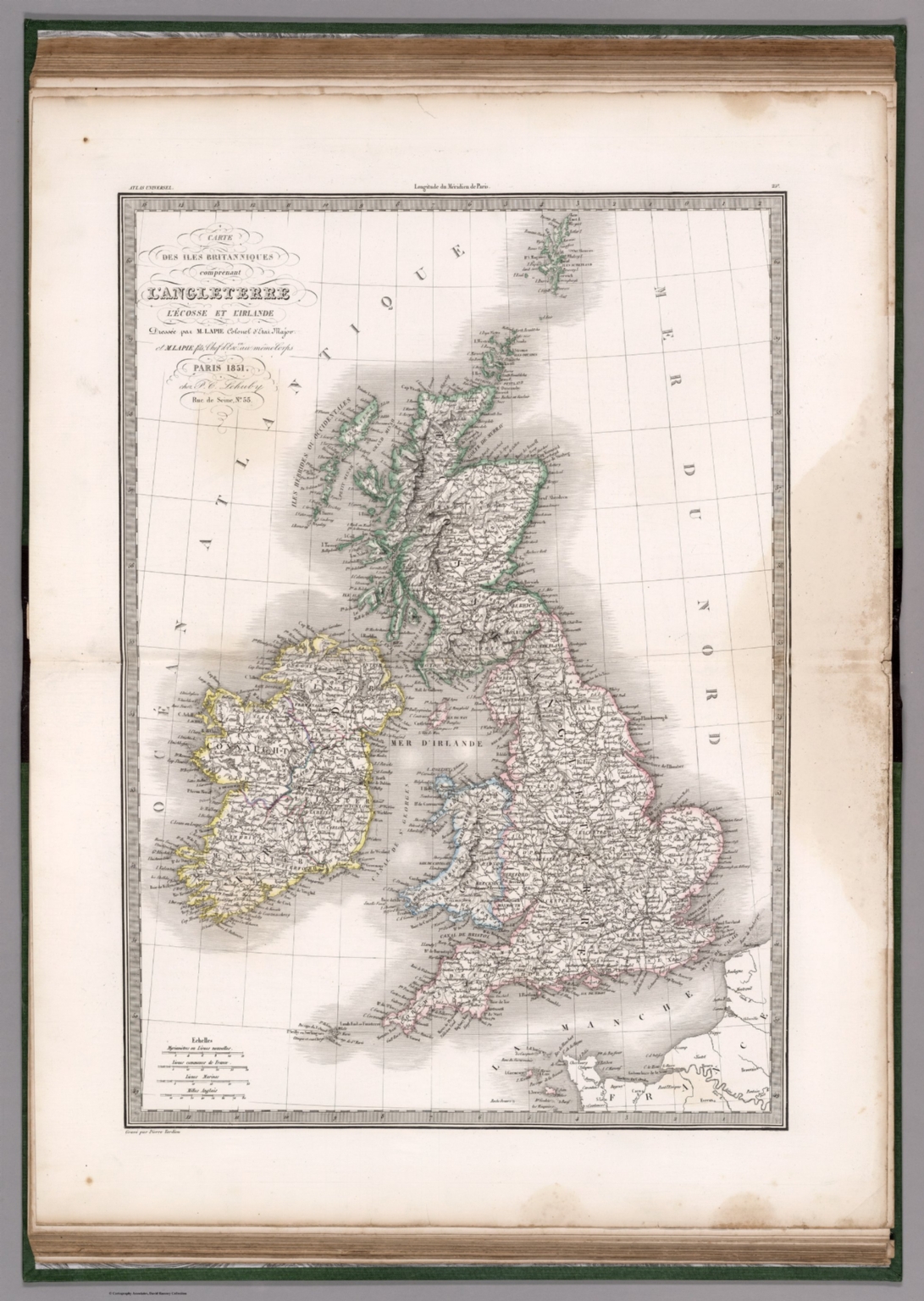 Carte des Iles Britanniques comprenant l