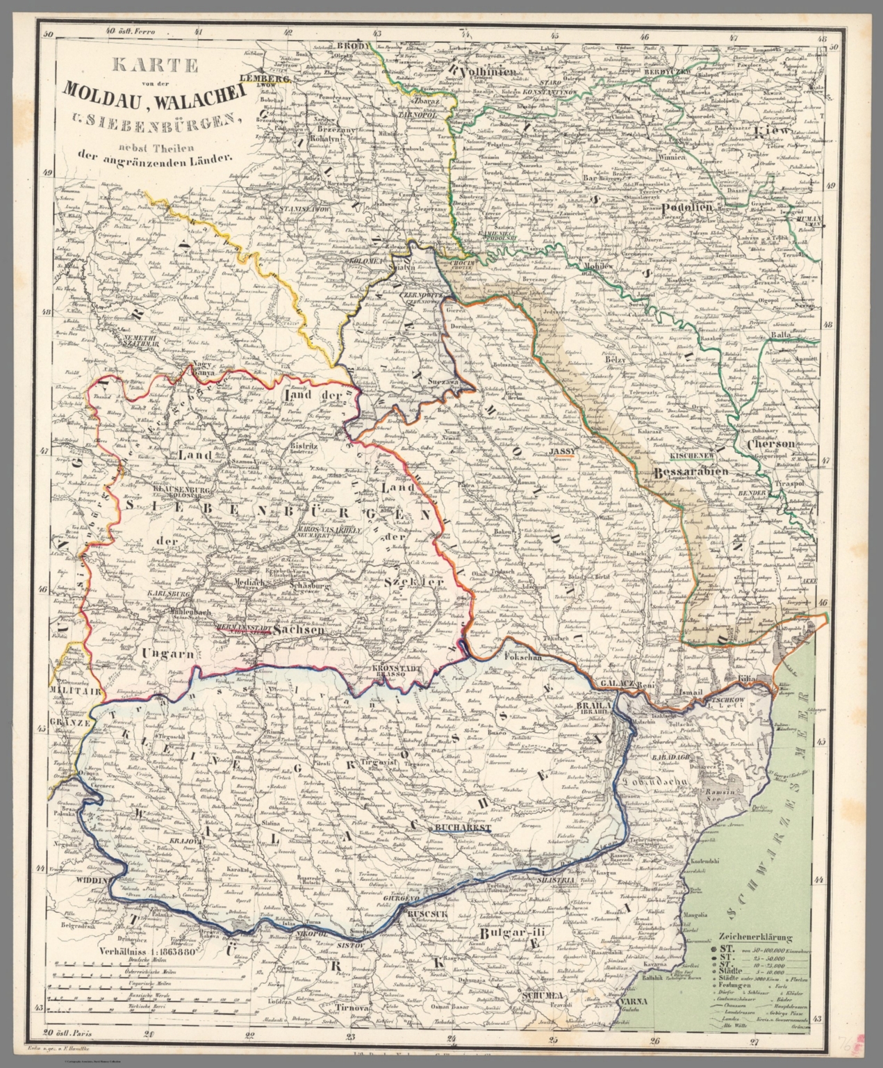No. 76. Karte von der Moldau, Walachei u. Siebenburgen - David Rumsey