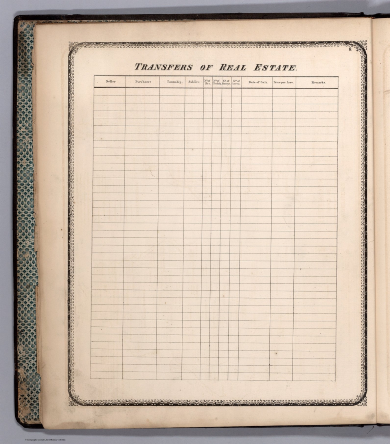 Text Transfer of real estate David Rumsey Historical Map Collection