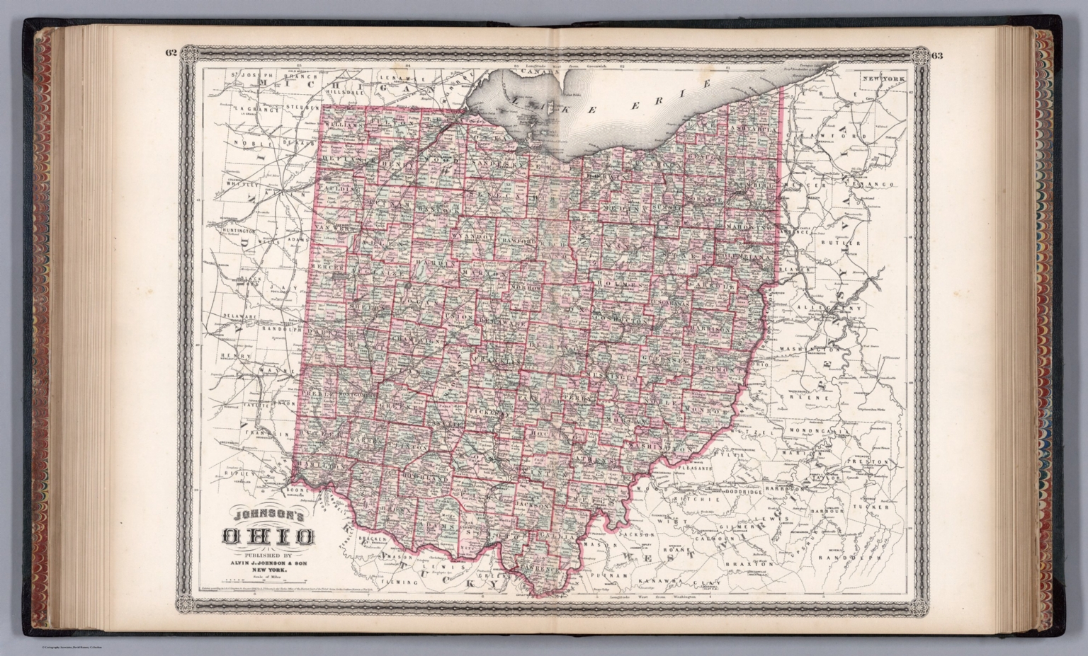 Johnsons Ohio David Rumsey Historical Map Collection 6334