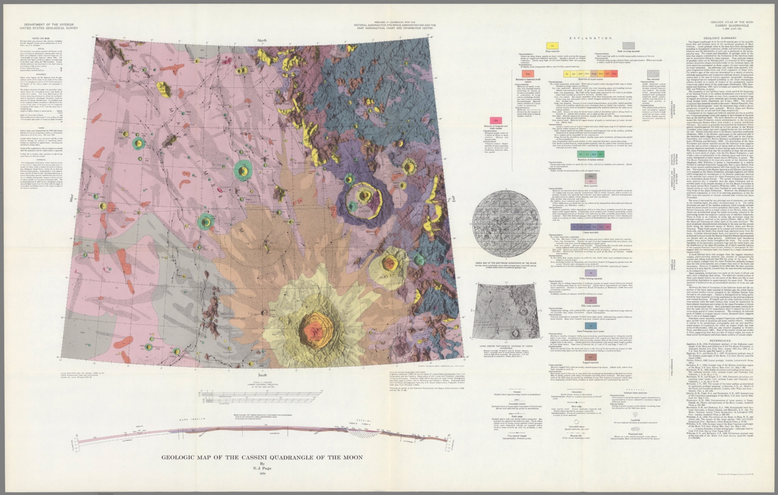 Geologic Map of the Cassini Quadrangle of the Moon. MAP I - 666 (LAC-25) - David Rumsey 