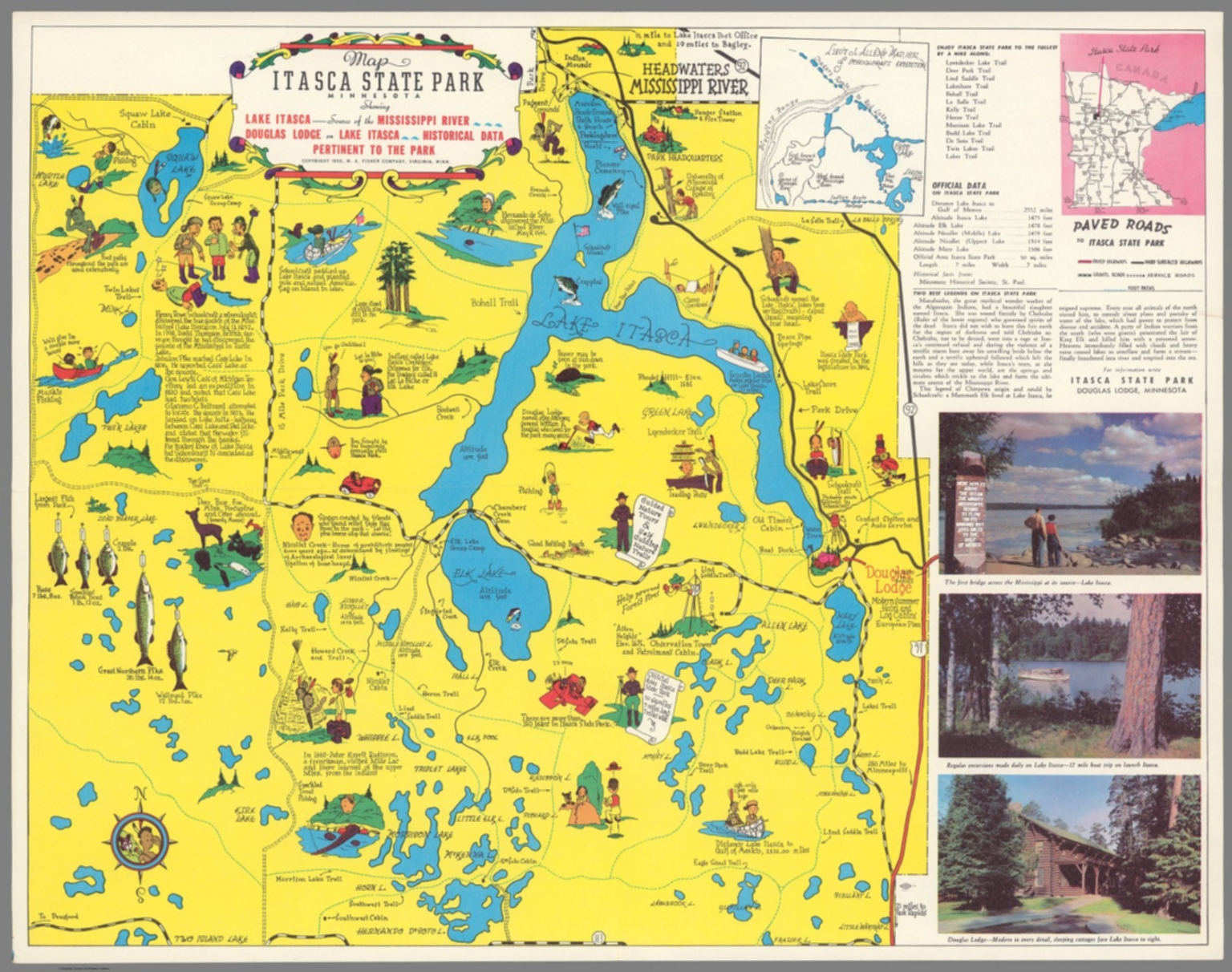 Map of Itasca State Park, Minnesota - David Rumsey Historical Map ...