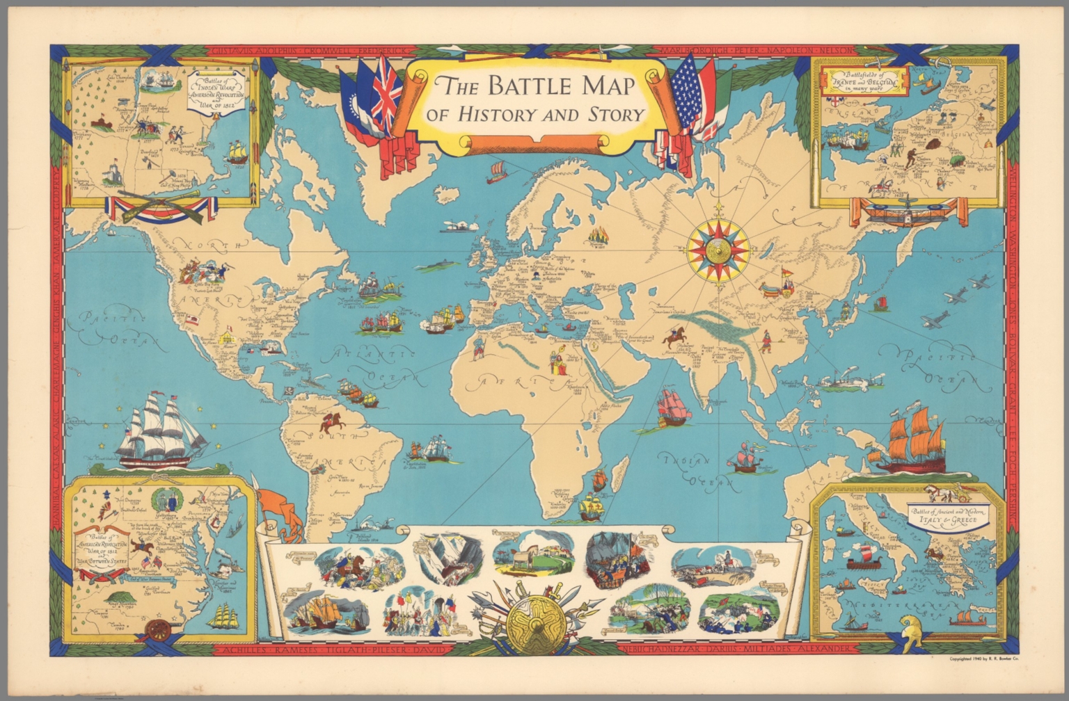 The Battle Map Of History And Story. - David Rumsey Historical Map ...