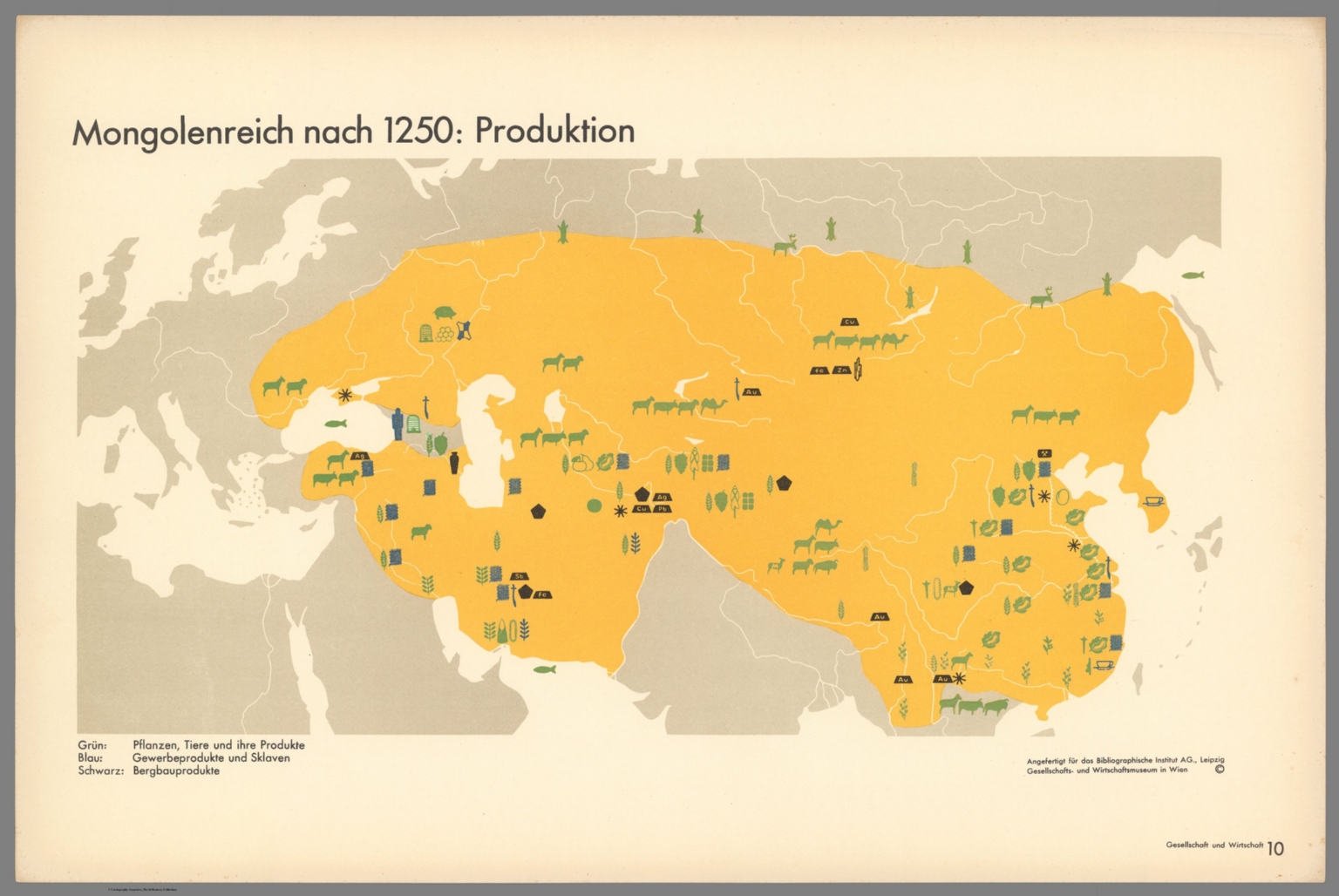 Mongolenreich nach 1250: Produktion. (Mongol Empire after 1250: production). - David Rumsey ...