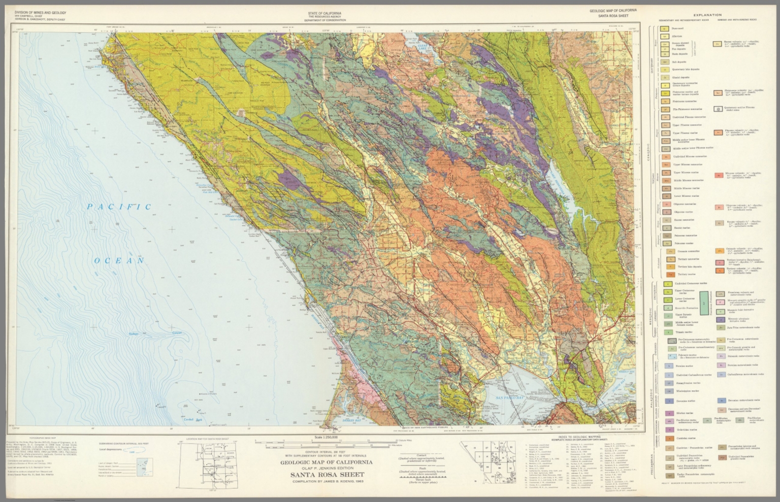 Geologic Map of California, Santa Rosa Sheet. David Rumsey Historical