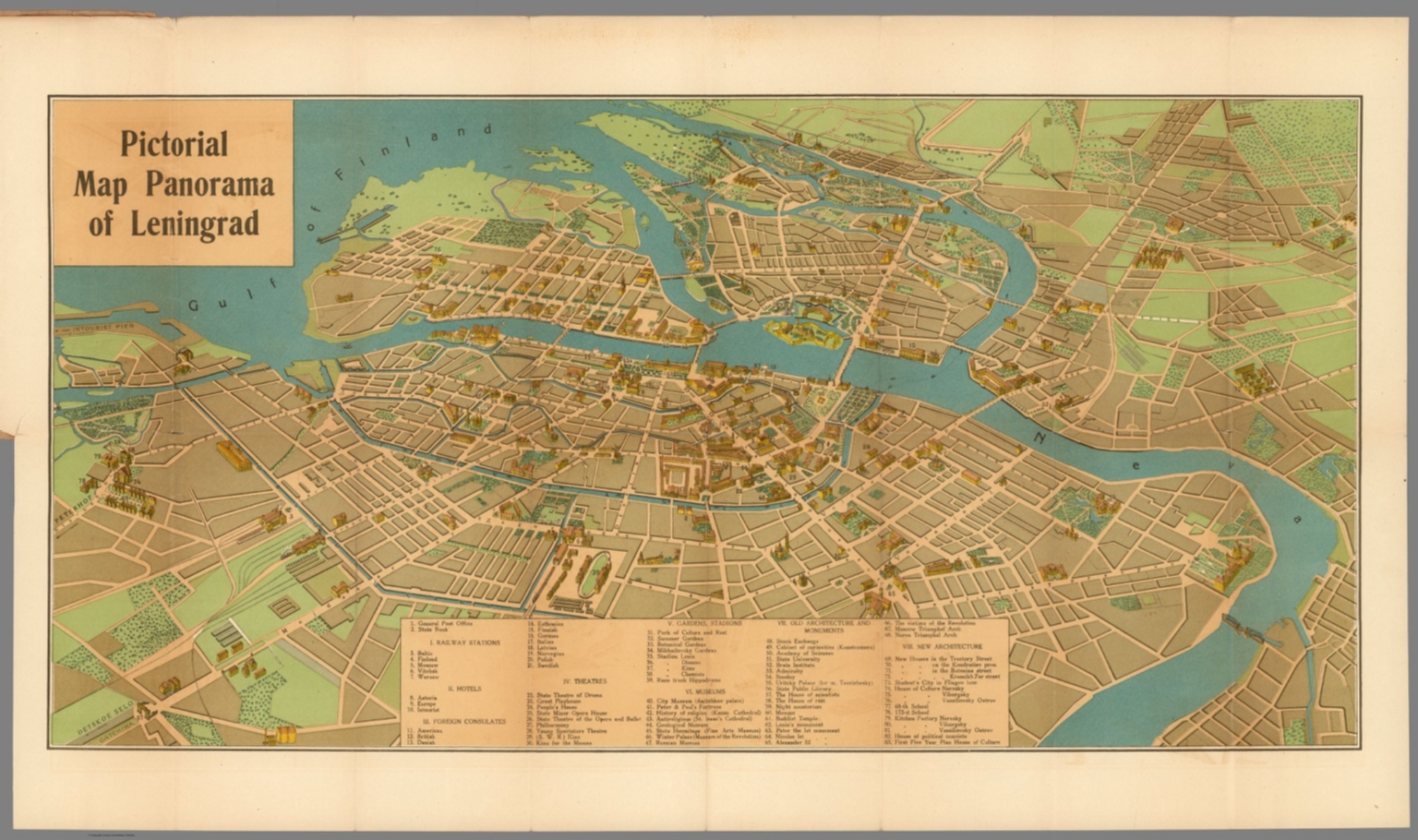 Pictorial Map Panorama Of Leningrad David Rumsey Historical Map   10699002 