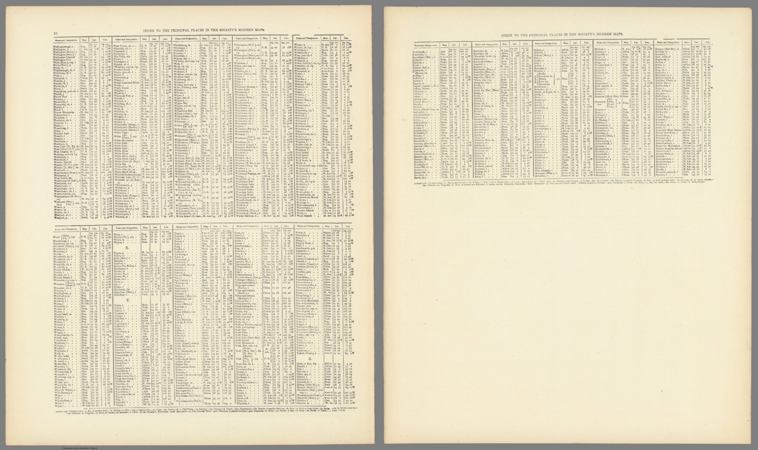 Text: Index To The Principal Places In The Society's Modern Maps ...